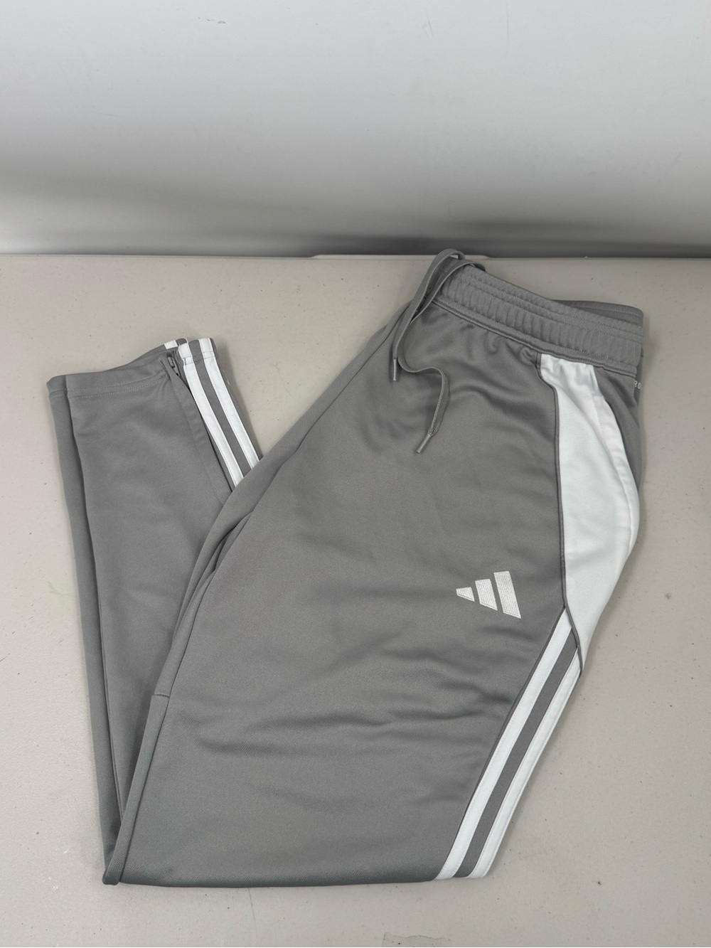 adidas Tiro 24 Soccer Training Track Pants Mens L Regular Fit Turf Gray White